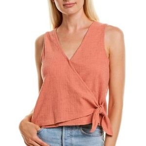 NWT Madewell Textured Dusty Coral Wrap Tie Tank Top L8969